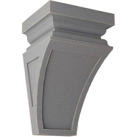 Ekena Millwork 5"W x 5 3/4"D x 10"H Medium Nevio Wood Vintage Decor Corbel, Pebble Grey CORWD05X05X10NEPG